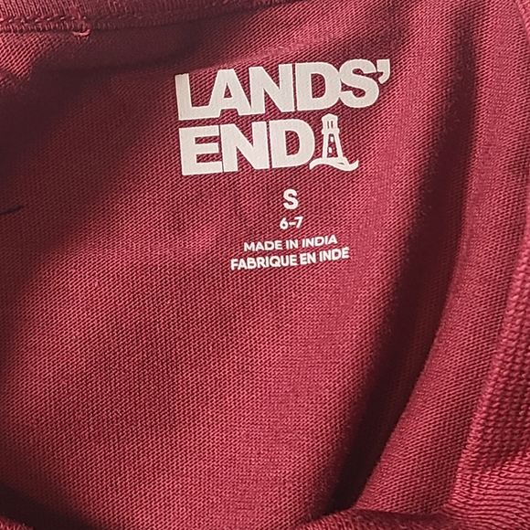 Lands' Ends Dinosaur Graphic Kids Shirt - Maroon NWOT Small - Picture 3 of 10